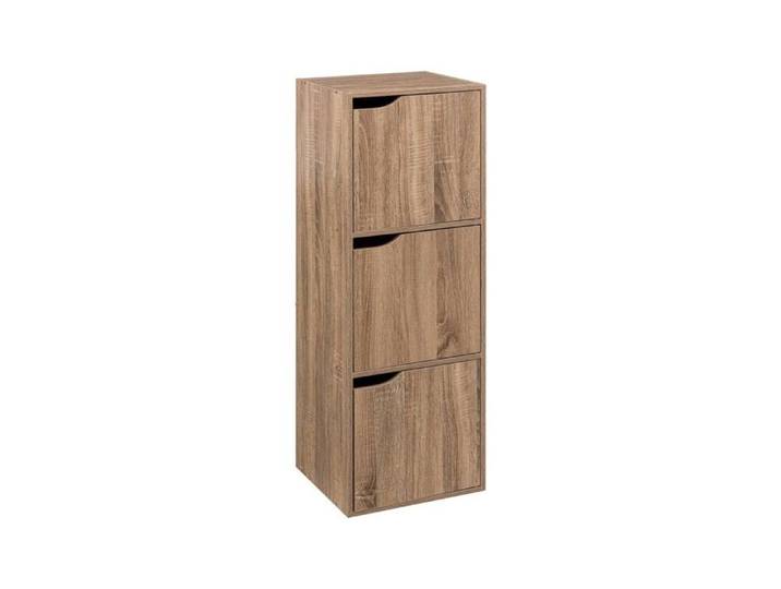 - Meuble Etagère 3 Ca avec Ptes Colis Bois Naturel H 100.5 cm PETIT MEUBLE DE RANGEMENT