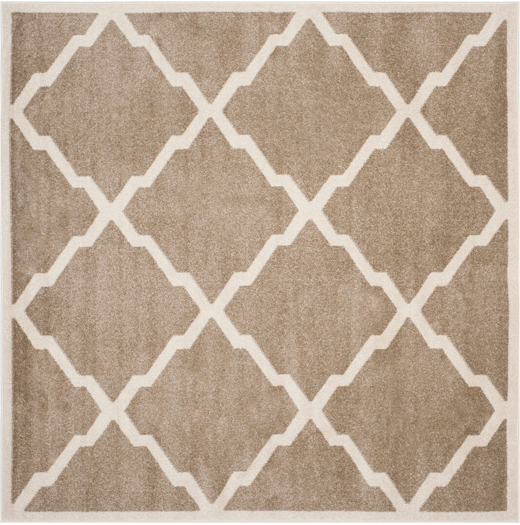 Marlow Home Co. Cowen Geometric Hand Woven Area Rug White;Beige Square 213 cm