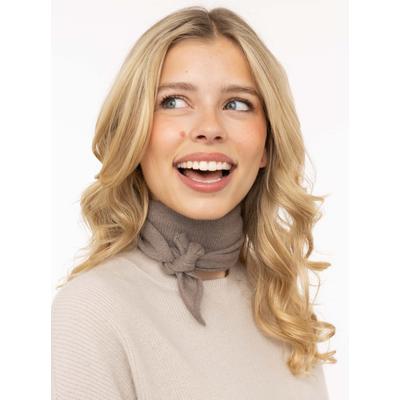 Strickschal ZWILLINGSHERZ "100% Cashmere Halstuch", Damen, braun (taupe), Obermaterial: 100% Kaschmir, Modetücher, dreieckige Form, weicher Tragekomfort, individuell tragbar