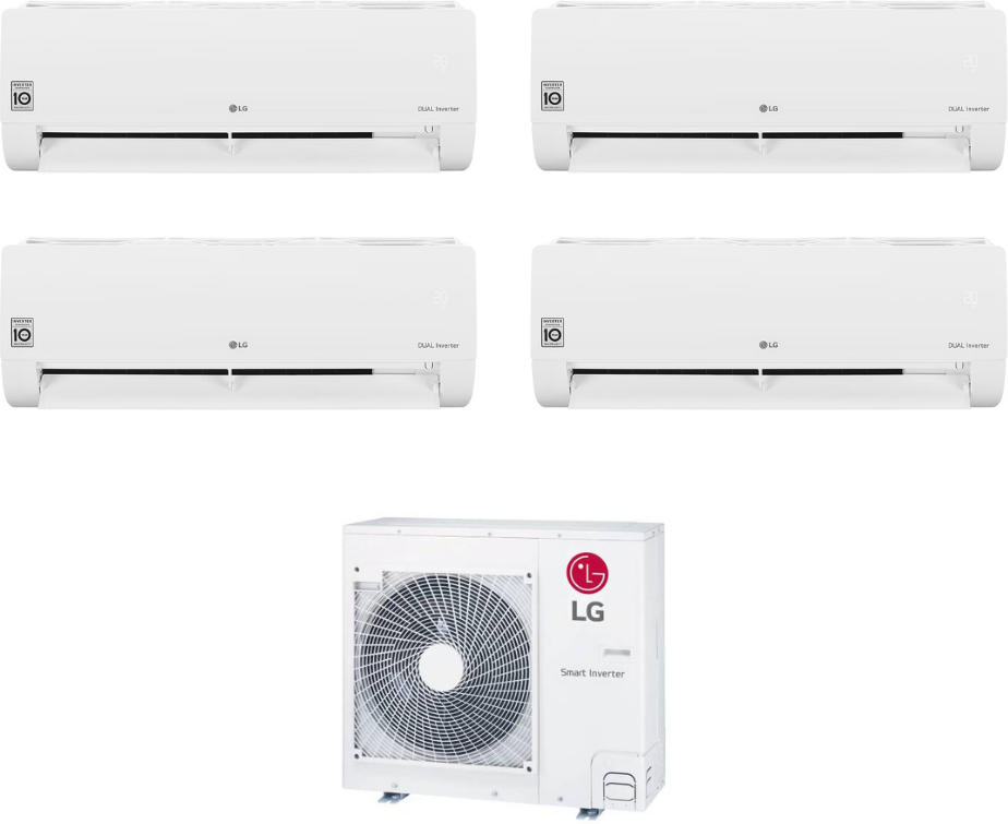 LG Condizionatore Climatizzatore Quadri Split Inverter R-32 Libero Smart 12000+12000+12000+12000 BTU Con MU4R27 U42 Wifi integrato 12+12+12+12