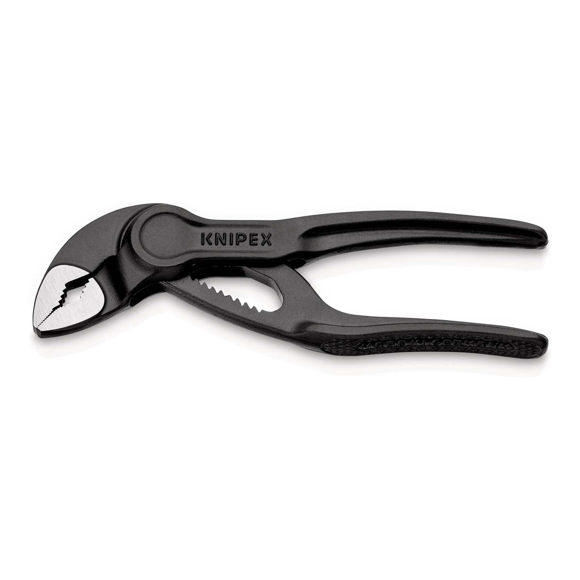 KNIPEX 87 00 100 BK Cobra® XS Rohr- und Wasserpumpenzange aufgeprägte, raue Oberfläche grau atramentiert 100 mm)
