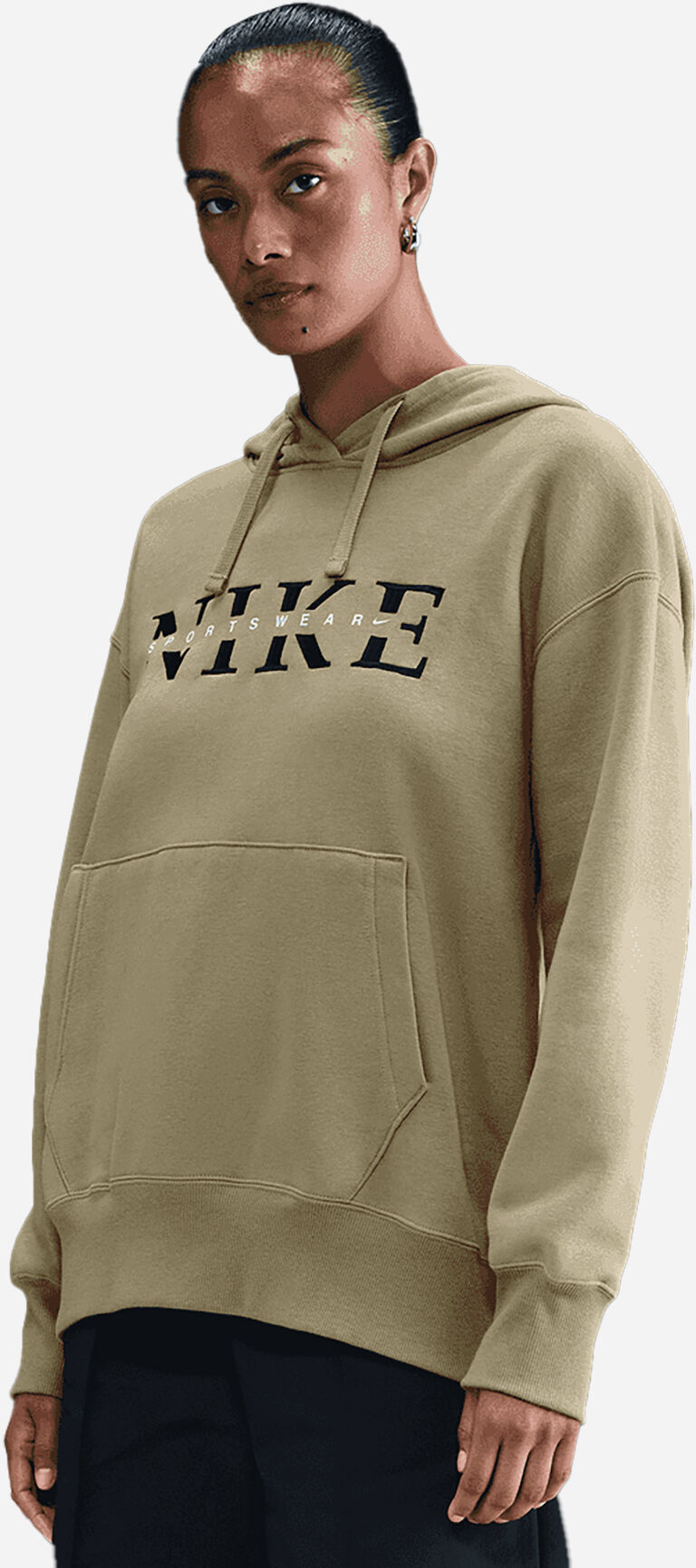 Nike Big Logo Phoenix W - Felpa - Donna - Beige XS