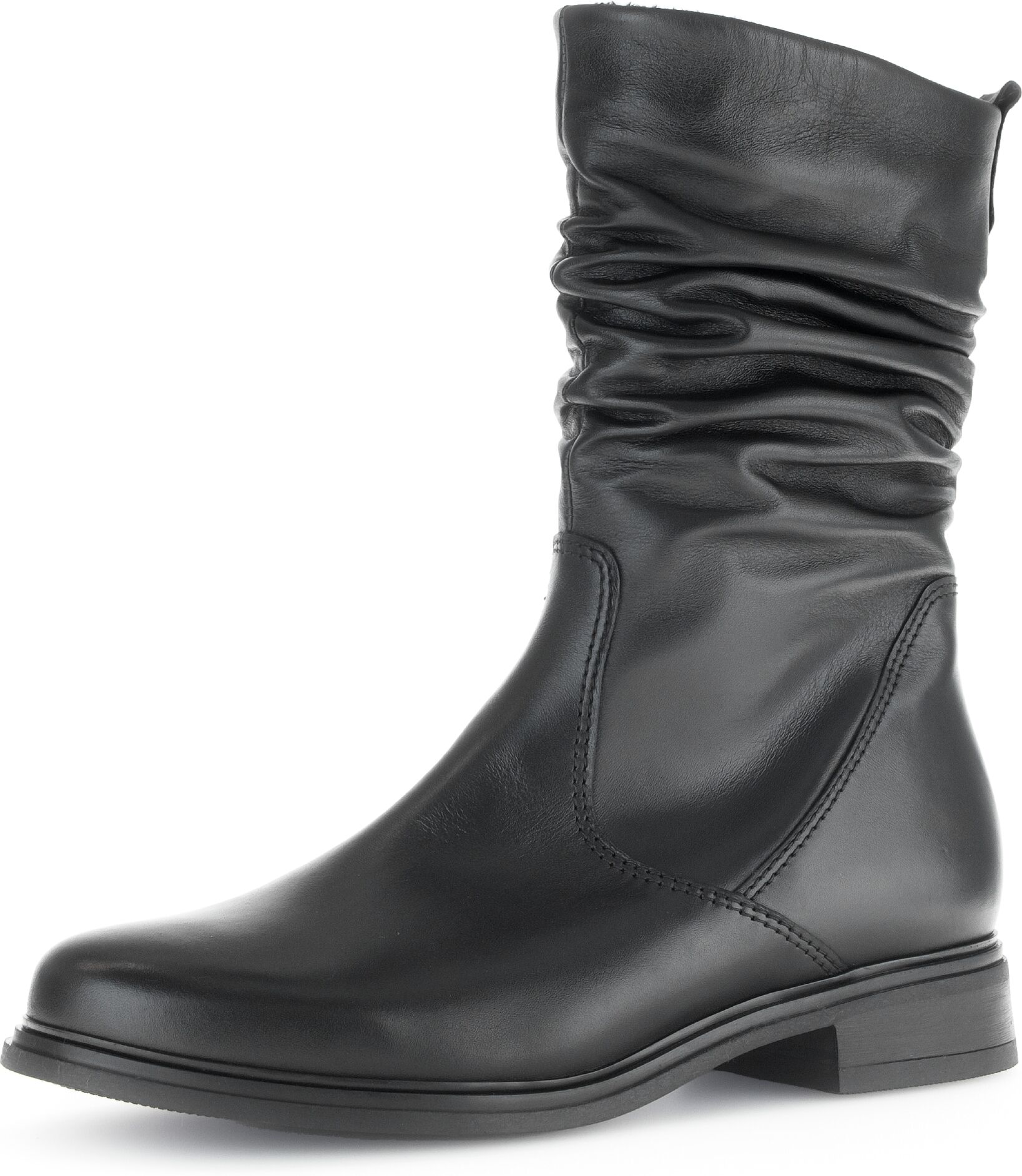 Stiefel GABOR, Damen, Gr. 38, wärmend, schwarz, Kalbsleder, unifarben, Schuhe Stiefel, Stiefel, Stiefelette, Boots, in abgerundeter Form