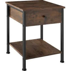 tectake Nachttisch Bradford 40x40x55,5cm  Industrial Holz Dunkel, Rustikal