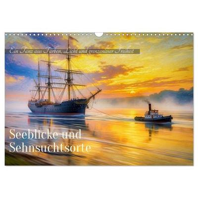 Seeblicke und Sehnsuchtsorte (Wandkalender 2027 DIN A3 quer), CALVENDO Monatskalender