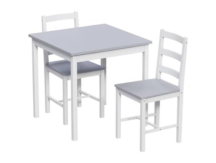 Vida Designs Esszimmer-Set, Weiß & Grau, 2-Sitzer