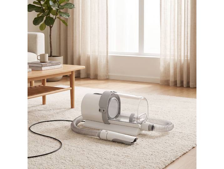 PawHut Aspirateur Toilettage 5 en 1 Chien Chat 2,5L Blanc