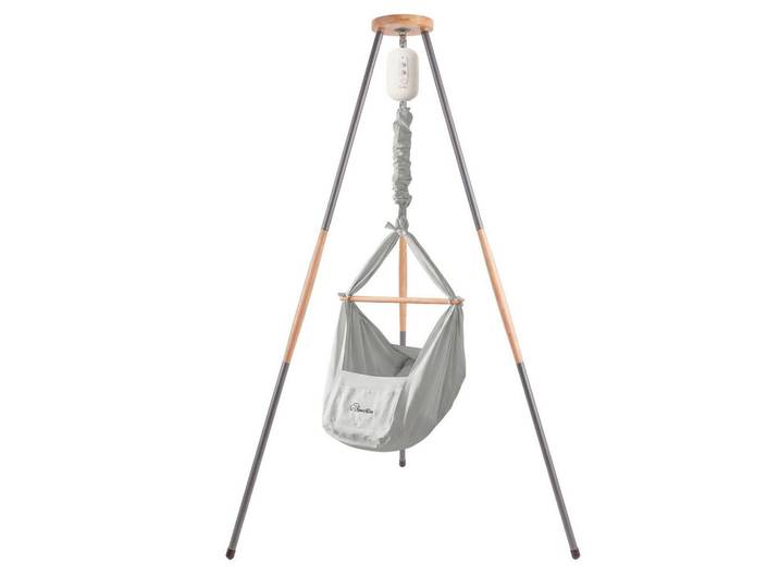 Swollie Federwiege, Grau, 120x194x120 cm, wendbar, atmungsaktiv,Feder mit Sicherheitsseil, Babymöbel & Kindermöbel, Babyzimmer, Babybetten, Stubenwagen & Babywiegen