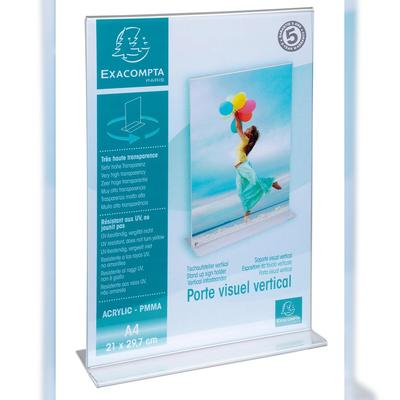 Exacompta 84158D 20x Tischaufsteller A4 T-Form Hochformat - Kristall