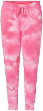 Independent Trading Co. PRM50PTTD Tie-Dyed Fleece Sweatpants in Tie Dye Pink size Small