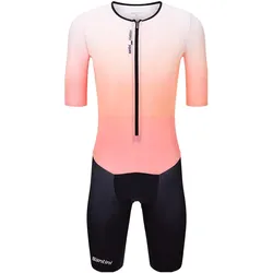 Santini, Herren, Velotrikot, Triathlon-Anzug kurzarm VIPER BLOCK Herren (M), Orange, M