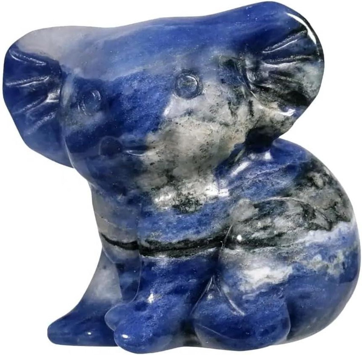 Mini Koala Beeldje van Natuurlijke Steen in Agaat Kleuren voor Huisdecoratie