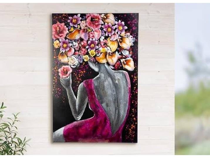 GILDE Metallbild Florenzia bunt/pink 80x120x4,5cm