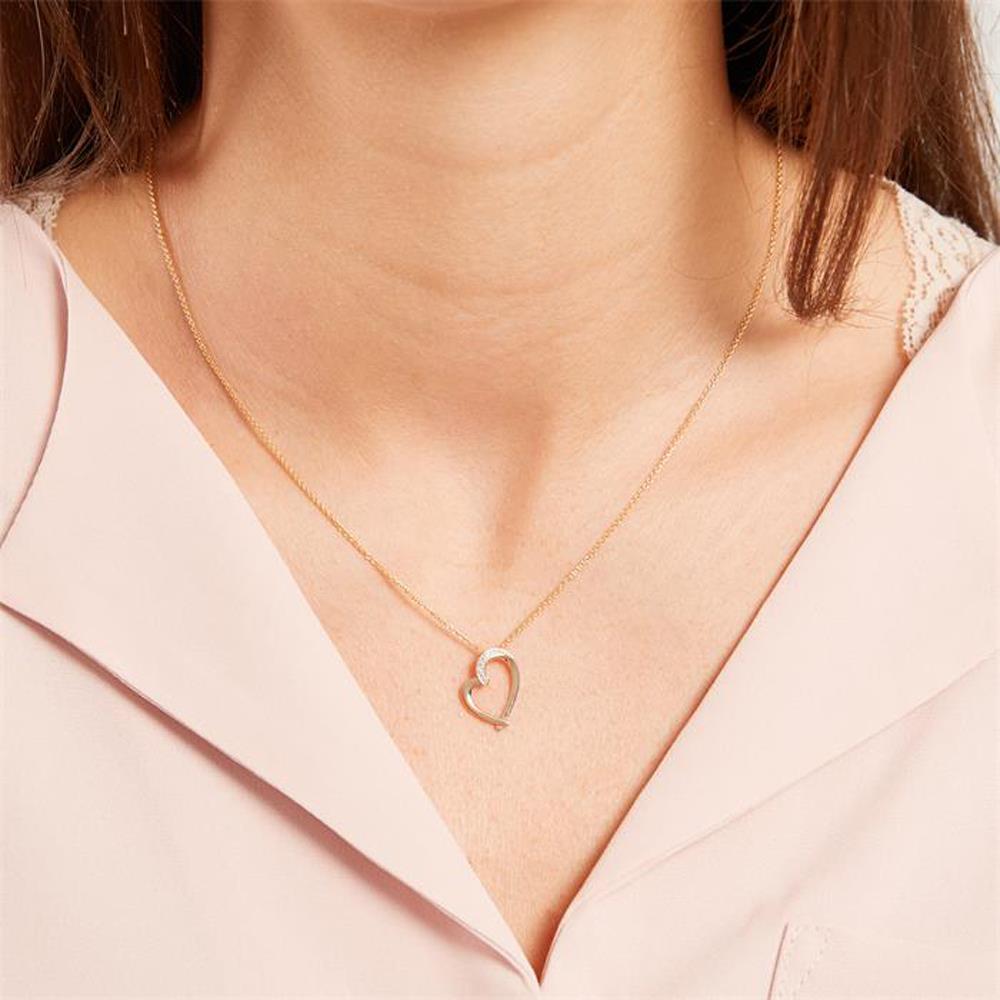 Unique Halskette Herz aus 585er Gold mit Diamanten gold