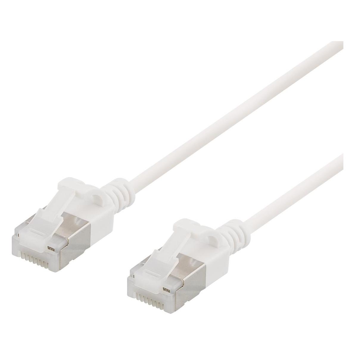 Deltaco TP-kabel CAT6a U/FTP slim 0.5m vit (U/FTP, CAT6a, 0.50 m) (UFTP-1018)