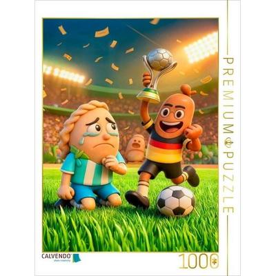 CALVENDO Puzzle Deutsche Bratwurst siegt im Finale gegen argentinische Empanada | 1000 Teile Lege-Größe 64x48cm Foto-Puzzle für glückliche Stunden