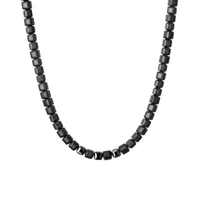Collierkettchen VIVANCE "Edelstahl mit Hämatit", grau, Halsketten, Damen, 45+5cm, Edelstahl, B: 6mm, glänzend, matt, B:6mm