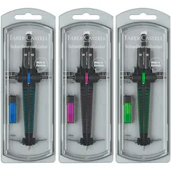 5x Faber-Castell Twister, Zirkel, Mehrfarbig, Schwarz