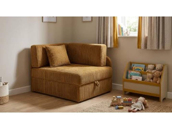 Family Meble Kinder-Schlafsofa Denis Idylla mit Bettkasten, ausziehbar – Variante Beige