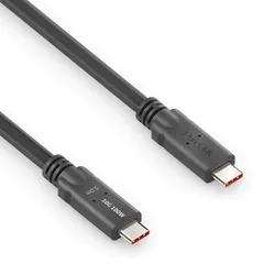 PureLink USB-C auf USB-C Kabel - USB 3.2 Gen 1x2, 5A, SPR 100W, 10G, DP Alt-Mode - PureInstall MicroX4 - schwarz - 5,00m