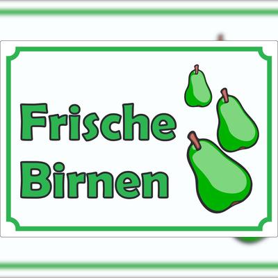 HB-Druck Werbeaufkleber Aufkleber Frische Birnen zu verkaufen A8 (52x74mm)