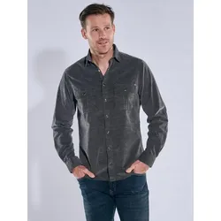 engbers Herren Hemd uni Schwarz regular Kent-Kragen - L