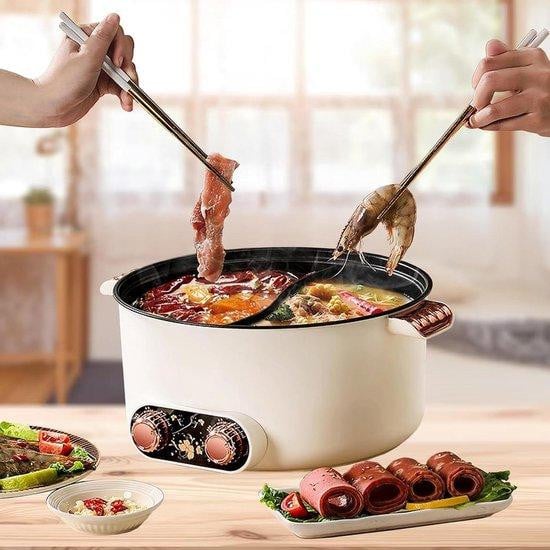 TAZZOR Elektrische Hot Pot Dubbele Kookpan Zwart - 5 Liter