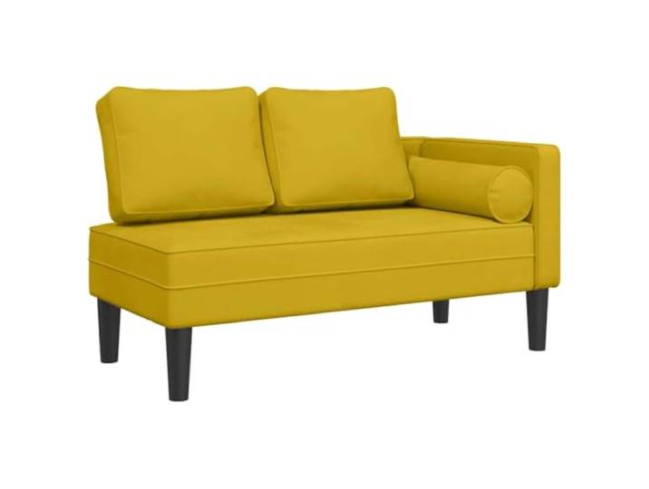 Gelber Chaiselongue aus Samt mit Lendenkissen, Weich Samtgewebe, gelbe Farbe, hochdichte Schwamm, Lendenkissen inklusive, elegantes Design