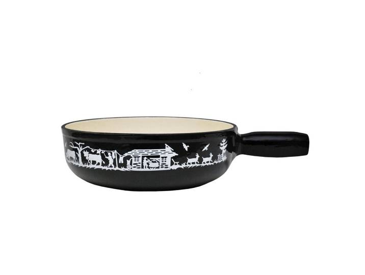 Heidi Cheese Line Fonduepfanne, Schwarz, Weiss, Metall, 2,3 l, rund, rostfrei, geschmacksneutral, Tischgrills & Fondues, Fondue-Sets
