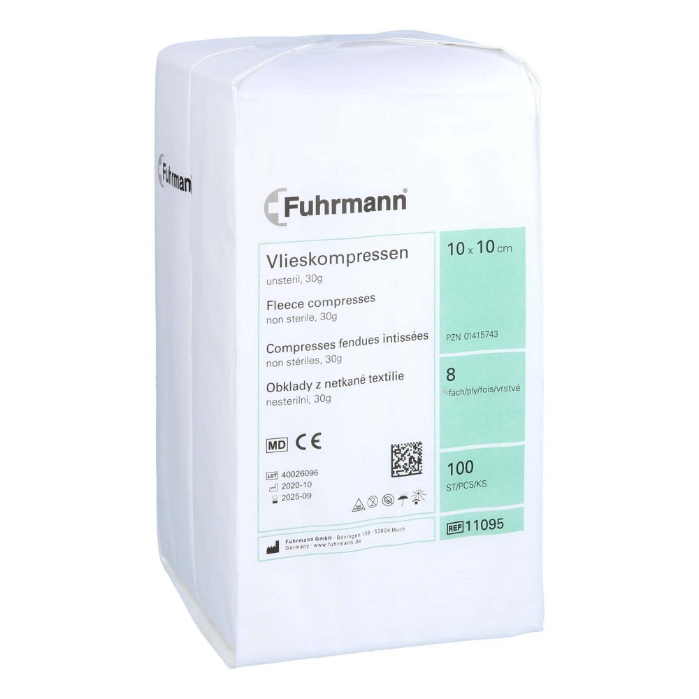 Fuhrmann GmbH Vlieskompressen 10x10 cm unsteril 8lagig 01415743