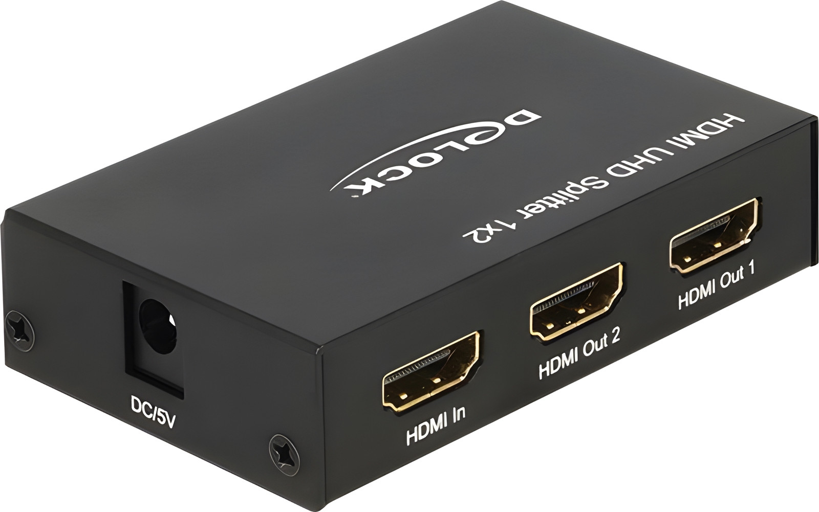 Delock HDMI UHD splitter met 1 HDMI ingang en 2 HDMI uitgangen, 4K