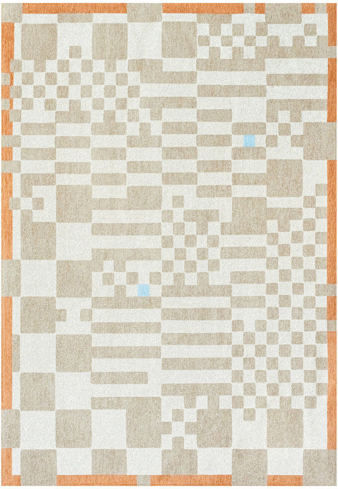 Louis de Poortere Craft Chess Greyhound Recycled P.E.T Area Rug Beige Rectangle 240 x 340 cm