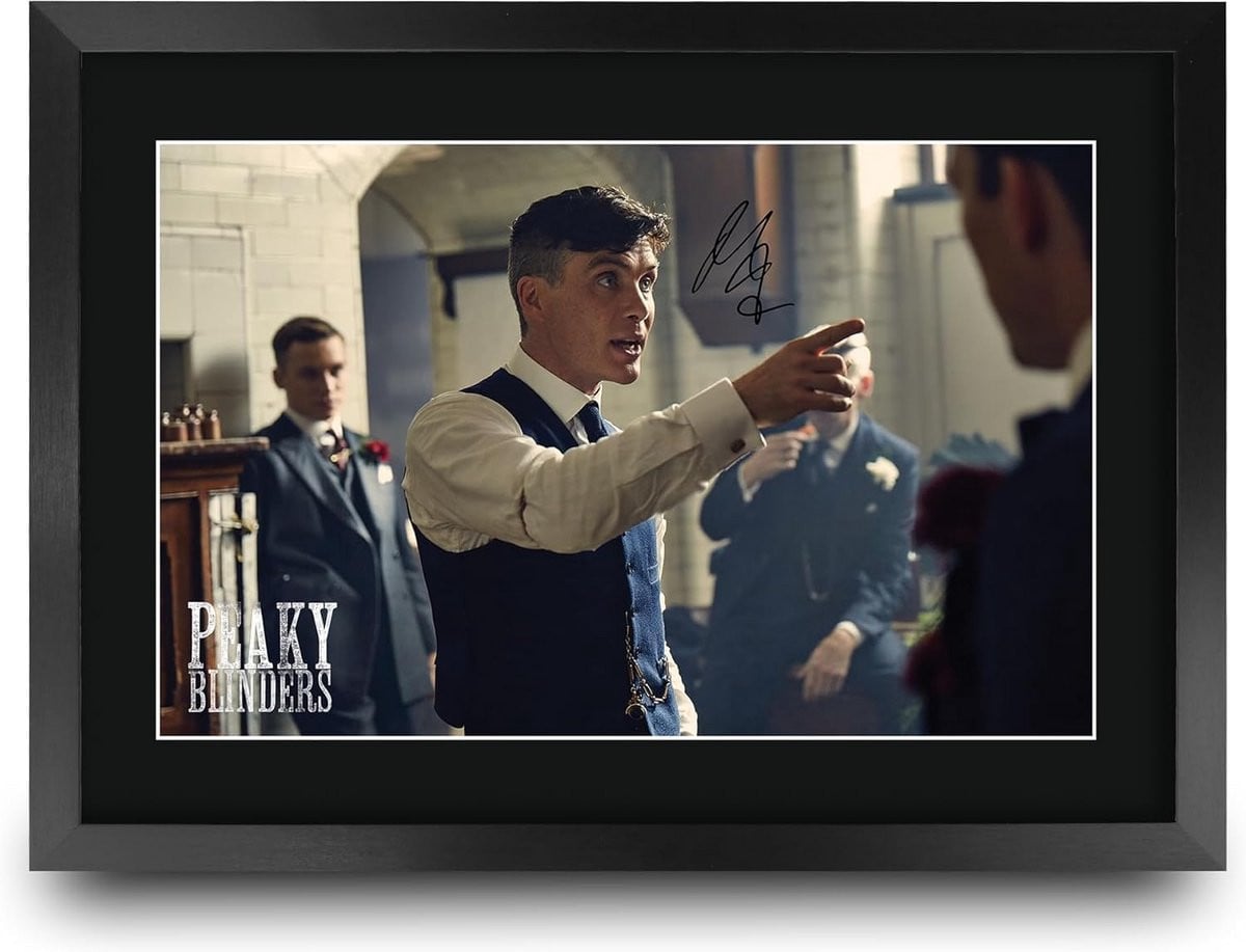 Ingelijste Peaky Blinders Scene 2 Gesigneerde Foto A3 voor Volwassenen