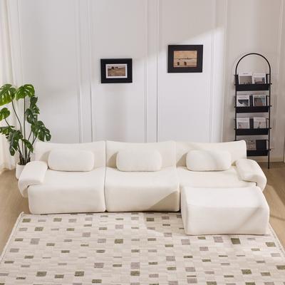 Dovelina "Modular Combination Sofa Armchair Extra-Large Compression 3+1 Seater Chenille Deep-Seat Sofa - 107.9"""