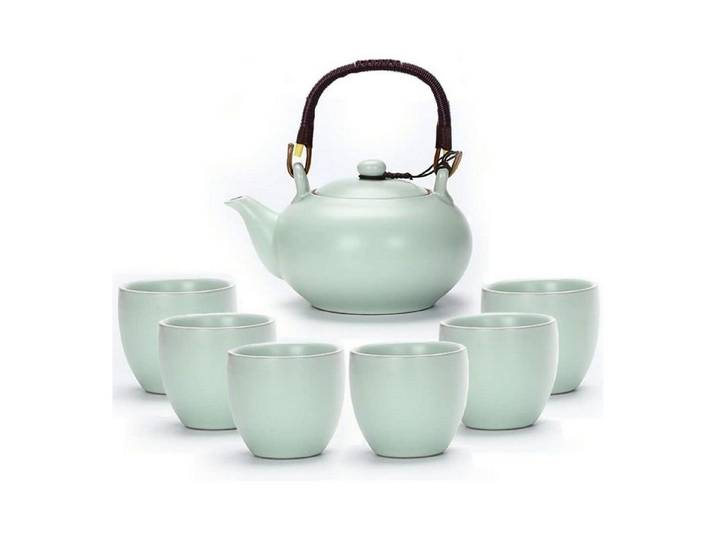 Webao Teeservice Chinesisches Teeservice Set Keramik 700 ml Teekanne, 6 Tassen 120 ml