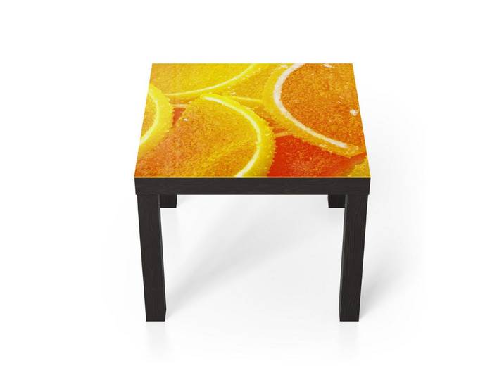 DEQORI Couchtisch 'Süße Zitruspracht', Glas Beistelltisch Glastisch modern