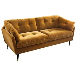 BOOOM Sofa Japan Stoff Gelb Mustard 2-Sitzer