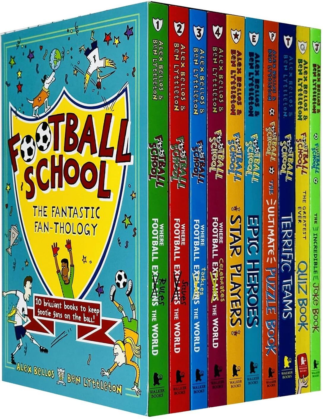 Walker Books Football School Fantastic Fan-Thology 10 Books Collection Box Set – Football Facts & Fun Learning Collection for Kids