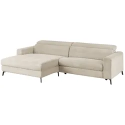 KAWOLA Sofa LAISKA Ecksofa Cord cremeweiß Longchair links