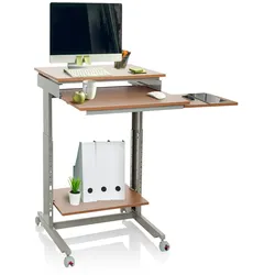 hjh OFFICE Stehschreibtisch WORKSTATION Melaminharzbeschichtete Spanplatte, Gestell pulverbeschichteter Stahl
