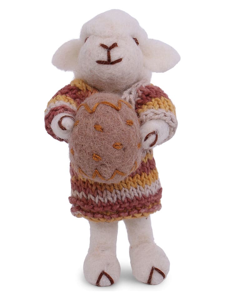 Gry & Sif Dekofigur ''Sheep'' in Weiß/ Rot/ Gelb - (L)11 cm - onesize