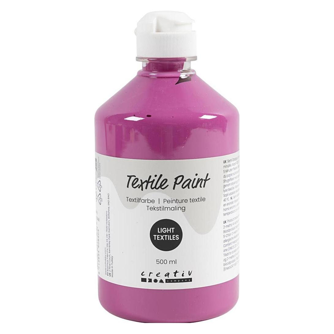 Creativ Company Textile Paint, semi opaque, pink, 500 ml/ 1 bottle (500 ml) (7034146)