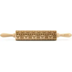 Folkroll Christmas Joy, gross, 43 cm, Wallholz, Braun