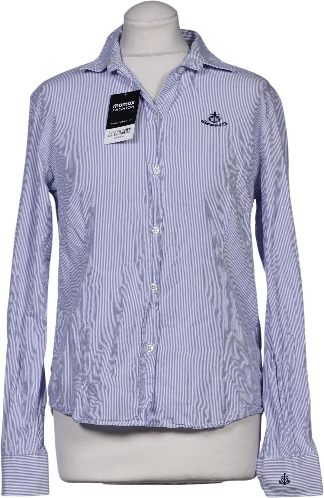 Adenauer & Co Damen Bluse, Hellblau, Gr. M, Baumwolle - Second Hand
