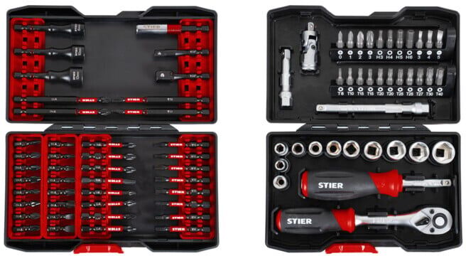 Set STIER Torsions-Bitsatz, Akkuschrauber 42er+Steckschlüssel-,Bit-Set 1/4 38er