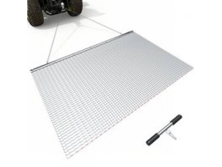 VEVOR Herse à Chaîne 201x122 cm Herse Traînée à Chaîne en Acier Galvanisé pour Nivellement Prairie Ornières des Allées de Gravier et des Champs, Compatible avec Remorquage de Tracteurs, VTT, Quads