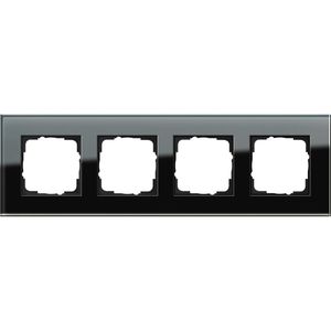 Gira Steckdosenrahmen 021405, Esprit, System 55, 4-fach, Glas, schwarz