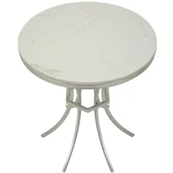 Mauro Ferretti Istanbul Couchtisch mit silbernem Gestell und Tischplatte in Marmoroptik – Elegante Ergänzung für Entspannung – 1428910000