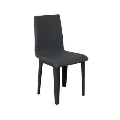 Itamoby Armida Stuhl Anthrazit Beine graues Kissen 11 (Konische Beine)