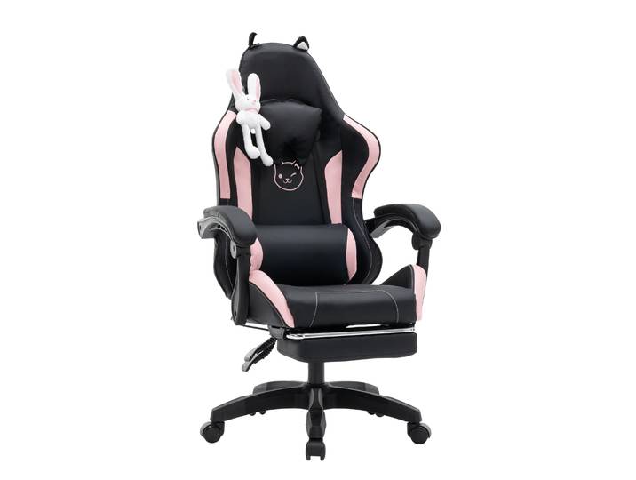Gamingstuhl Bürostuhl Leder WINIFRED schwarz/rosa